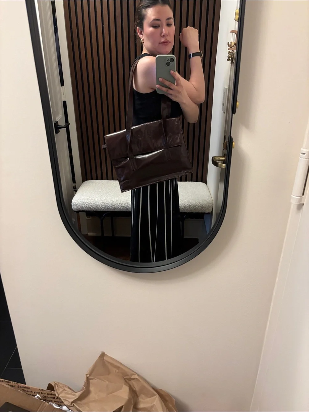 Prada Brown Leather Shoulder Tote